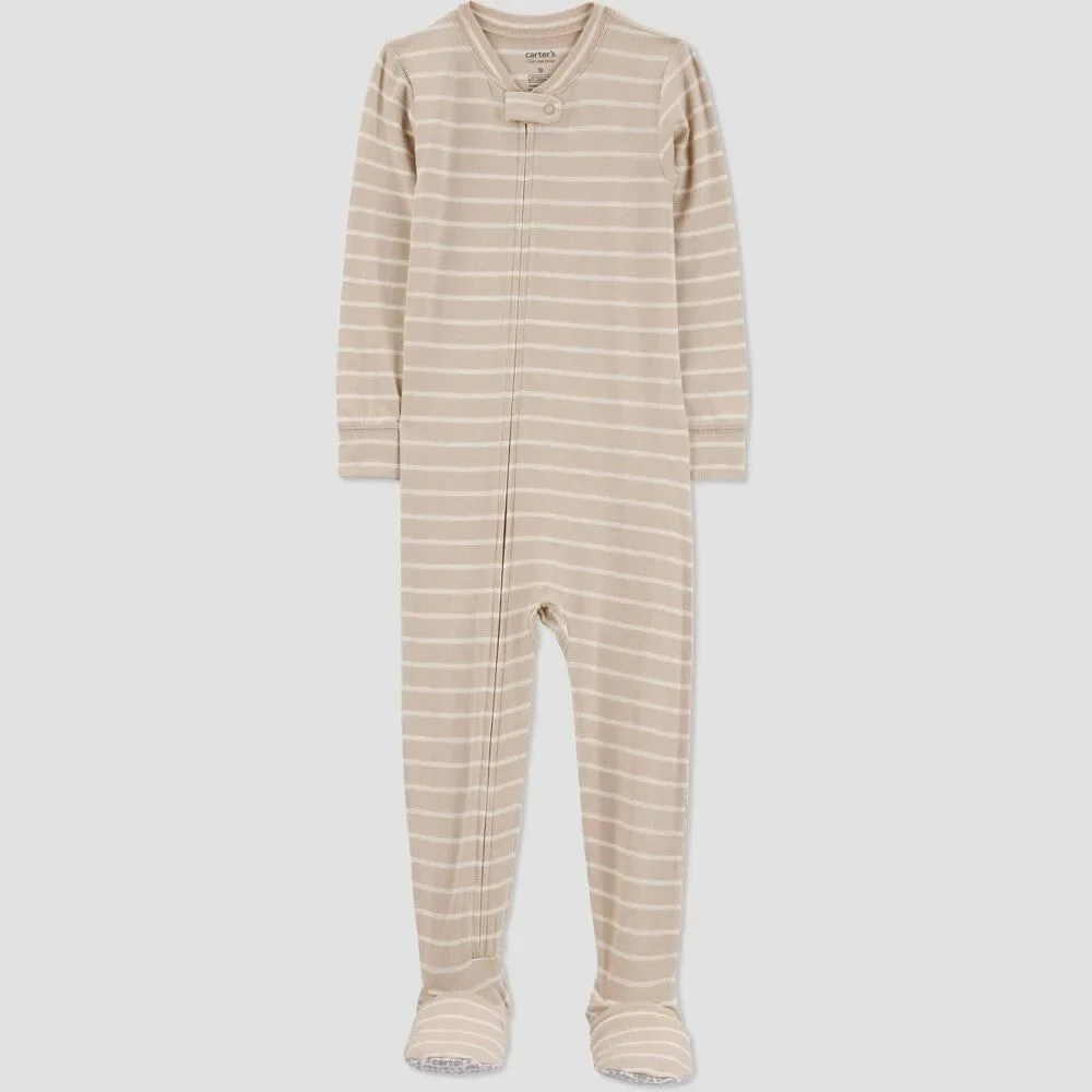 Carter's Just One You® Toddler Boys' Striped Comfy Soft Snug Fit Footed Pajama